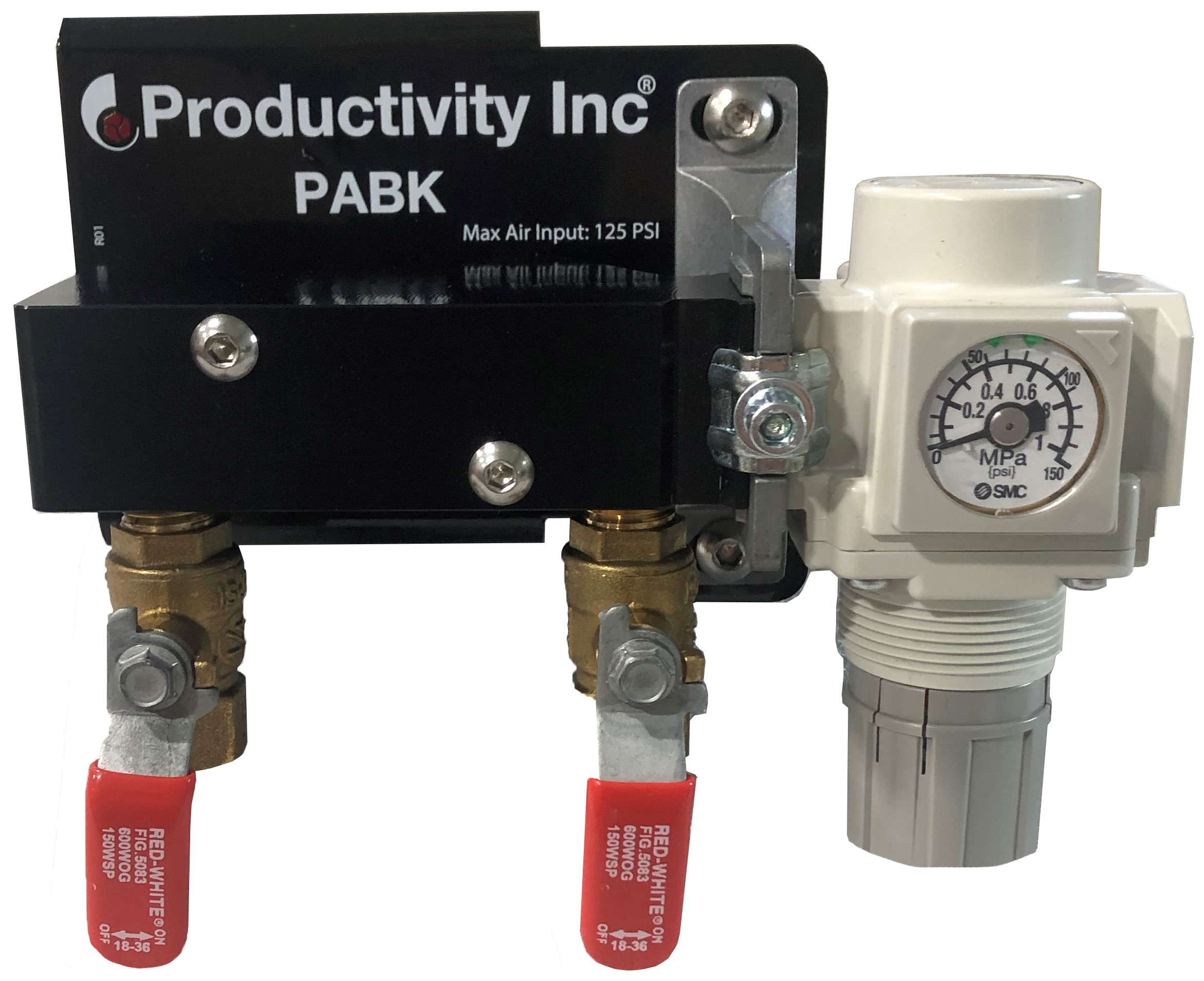 A Portable AirBlast Kit (PABK) from Productivity Inc. for machining dry. 